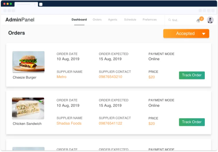 Manage Orders\bookings